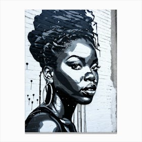 Graffiti Mural Of Beautiful Black Woman 127 Canvas Print