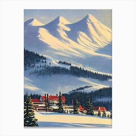 Sugarloaf, Usa Ski Resort Vintage Landscape 1 Skiing Poster Canvas Print
