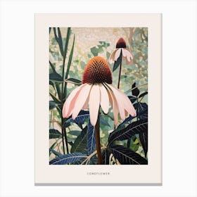 Flower Illustration Coneflower 2 Poster Canvas Print