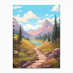 Chilkoot Trail Canada 3 Hike Illustration Canvas Print