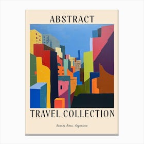 Abstract Travel Collection Poster Buenos Aires Argentina 3 Canvas Print