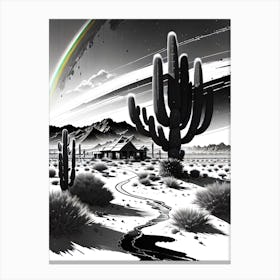 Cactus In The Desert Canvas Print