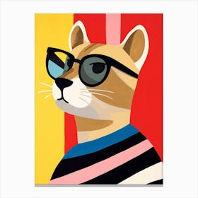 Little Puma 1 Wearing Sunglasses Canvas Print