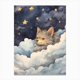 Baby Gray Wolf 1 Sleeping In The Clouds Canvas Print