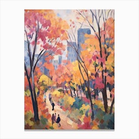 Autumn City Park Painting Victoria Park Hong Kong 1 Canvas Print