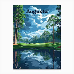 Augusta National Golf Club Masters Digital Travel Illustration Canvas Print