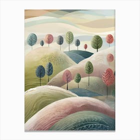 Trees In The Meadow Canvas Print