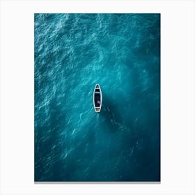 Small Boat In The Ocean Canvas Print