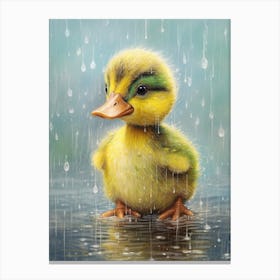 Cute Duckling In The Rain 1 Canvas Print