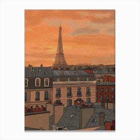 Eiffel Tower Rooftops Canvas Print