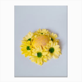 Easter Egg With Daisies Canvas Print