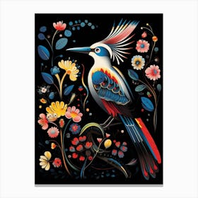 Folk Bird Illustration Woodpecker 1 Canvas Print
