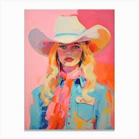 Colourful Abstract Blonde Cowgirl Canvas Print