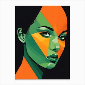 Geometric Woman Portrait Pop Art (48) Canvas Print