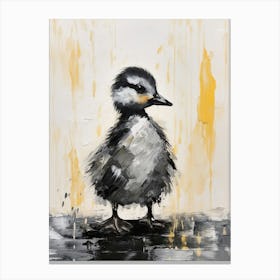 Duckling Grey Brushstrokes 3 Canvas Print