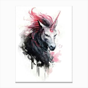 Aesthetic Abstract Watercolor Unicorn Canvas Print