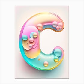 C, Alphabet Bubble Rainbow 2 Canvas Print