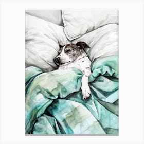 Dog In Bed animal Dog's life Canvas Print