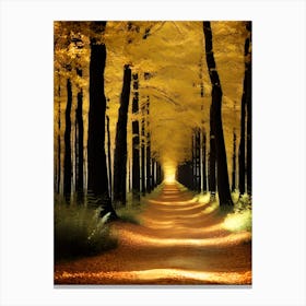 Yellow Path In The Forest 2 Canvas Print