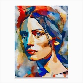 Watercolor Woman Portrait Canvas Print
