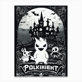 Polkient Pokemon Black And White Pokedex Canvas Print