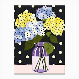 Hydrangeas In A Vase Canvas Print