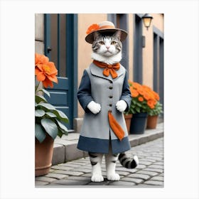 Cat In Hat Canvas Print