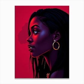 Woman With Hoop Earrings Canvas Print