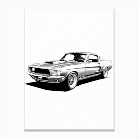 Ford Mustang Line Drawing 28 Canvas Print