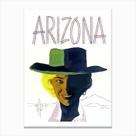 Arizona, Smiling Lady Under A Hat Canvas Print