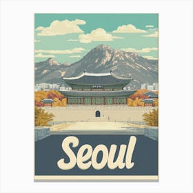 Aihrgdesign A Vintage Travel Poster Of Seoul Canvas Print