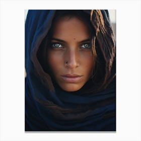 Berber Woman With Blue Eyes Canvas Print