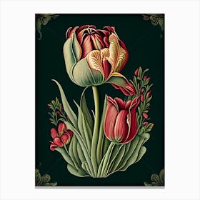 Tulip Floral 3 Botanical Vintage Poster Flower Canvas Print