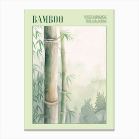Bamboo Tree Atmospheric Watercolour Painting 2 Poster Canvas Print