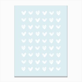 Scribble Hearts - Light Blue Canvas Print