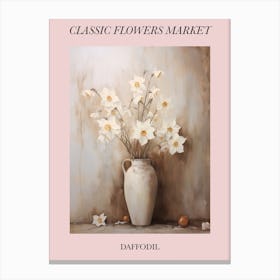 Classic Flowers Market  Daffodil Floral Poster 1 Canvas Print