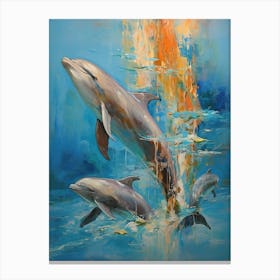 Dolphin Abstract Pop Art 4 Canvas Print