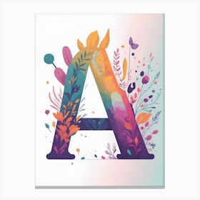 Colorful Letter A Illustration 118 Canvas Print