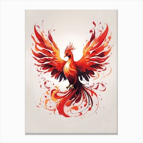 Flame Enveloped Phoenix Canvas Print