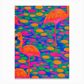 Flamingo Yayoi Kusama Style Illustration Bird Canvas Print