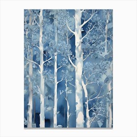 Blue Birch Forest Canvas Print