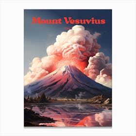 Mount Vesuvius Italy Volcanic Modern Travel Art Canvas Print