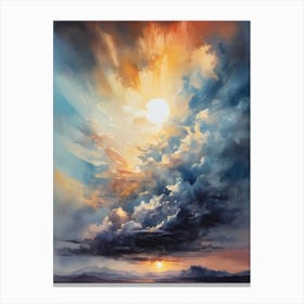 Abstract Glitch Clouds Sky (42) Canvas Print