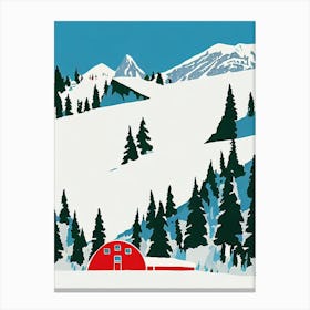 Snowshoe, Usa Midcentury Vintage Skiing Poster Canvas Print