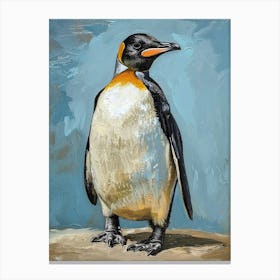 African Penguin Cooper Bay Oil Painting 2 Canvas Print