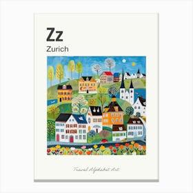 Kids Travel Alphabet  Zurich 4 Canvas Print