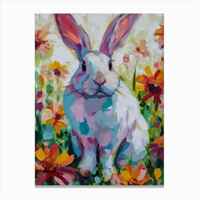 Florida White Rabbit Painting 4 Canvas Print