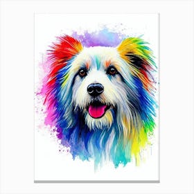 Polish Lowland Sheepdog Rainbow Oil Painting dog Canvas Print