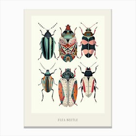 Colourful Insect Illustration Flea Beetle 11 Poster Canvas Print