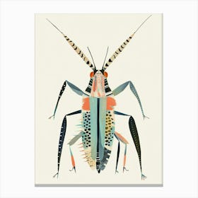 Colourful Insect Illustration Cricket 3 Canvas Print